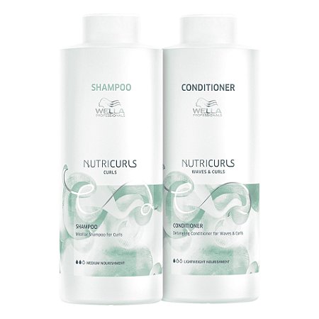 Kit Wella Nutricurls Shampoo 1000ml + Condicionador 1000ml