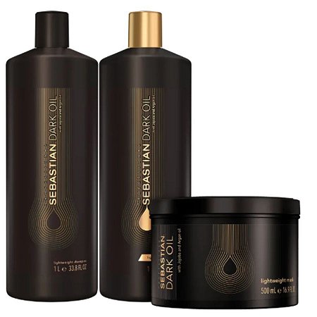 Kit Sebastian Shampoo e Condic. de 1L + Másk 500ml Dark Oil