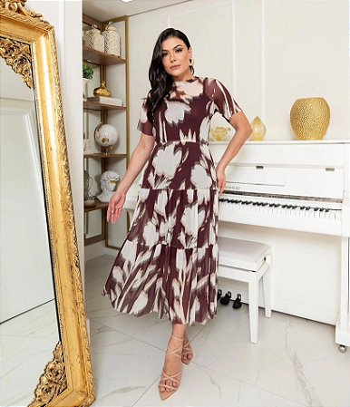 VESTIDO MIDI EM TULE ROSANA