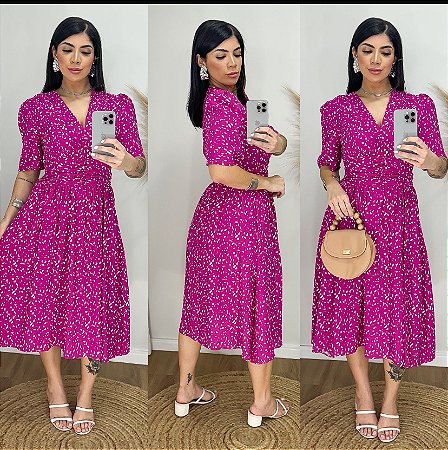 VESTIDO MIDI MAISA ROSA