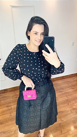 BLUSA DE CORAÇÃO - PRETO