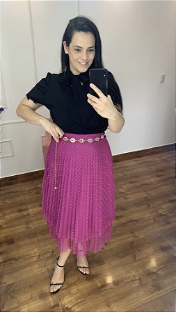 BLUSA GOLA LAÇO PRETA