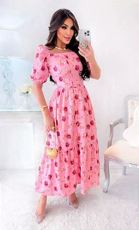 VESTIDO ÁGATHA ROSA FLORAL