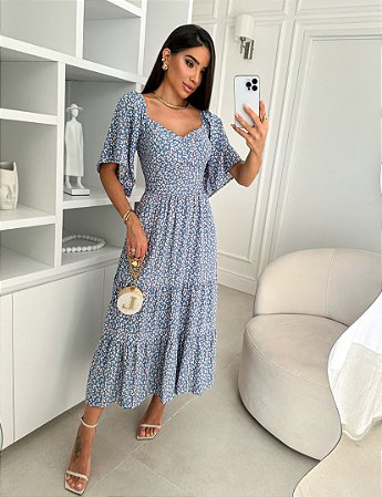 VESTIDO LUANA ESTAMPADO AZUL