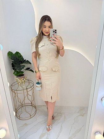 VESTIDO VIRGÍNIA BEGE