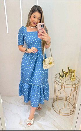VESTIDO POÁ AZUL