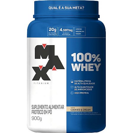 Whey 100% Concentrado - Pote 900g - Max Titanium