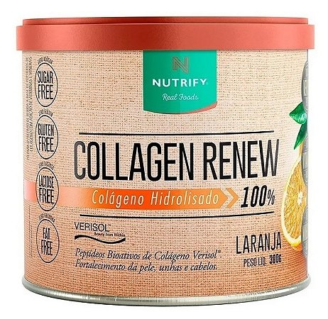 Colágeno Hidrolisado Collagen Renew Laranja 300g Nutrify