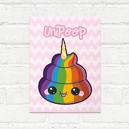 Placa Decorativa Unipoop Kawaii Papel De Parede E Adesivos