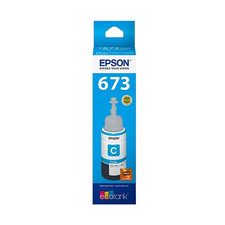 Tinta Epson 673 | L1800 | T673220 EcoTank Ciano Original 70ml