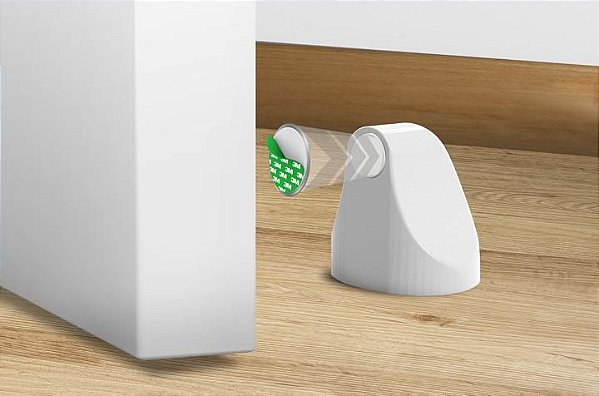 Trava Porta Magnético Branco Comfort Door Fixação Adesiva
