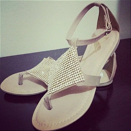 Sandalia com strass