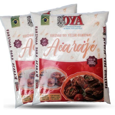 Acarajé feito com a Farinha de Feijão Fradinho  OYÁ Cx.20 x500g