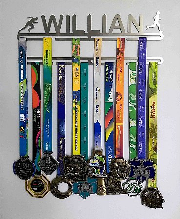 Porta Medalhas Personalizado Com o Nome + Extensor