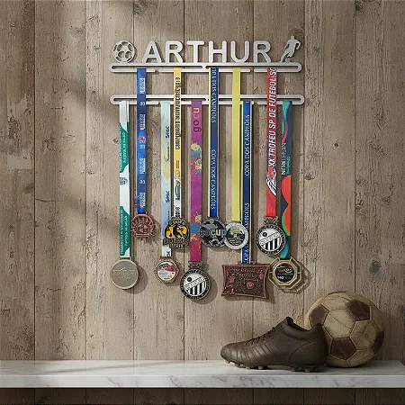 Porta Medalhas Personalizado Com o Nome + Extensor