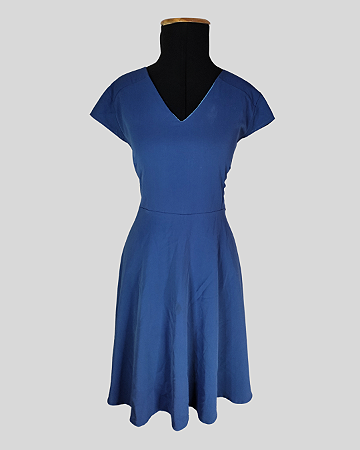 Vestido Azul Evasê Tamanho M