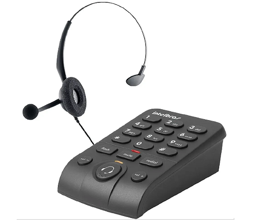 Telefone Headset Intelbras Hsb 40 Base Com Teclado