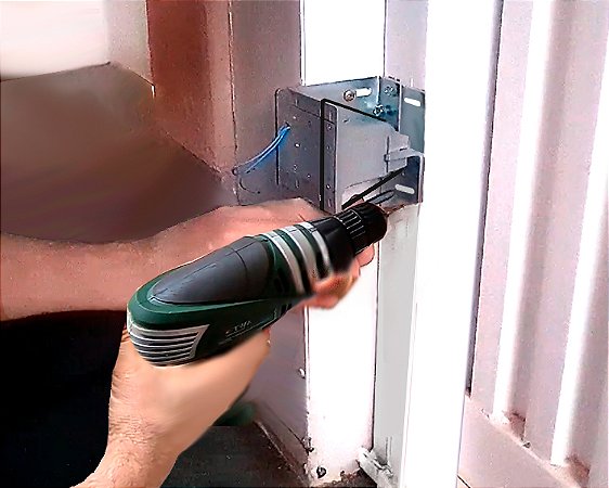 Trava Elétrica para portão garagem Basculante - Única modelo Cadeado ...
