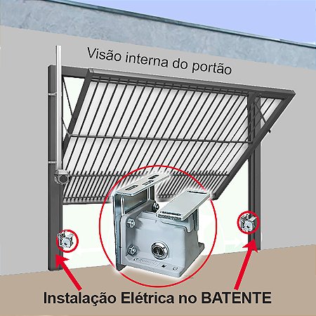 Trava para Portão Basculante TRANK BT - Versão com elétrica no batente