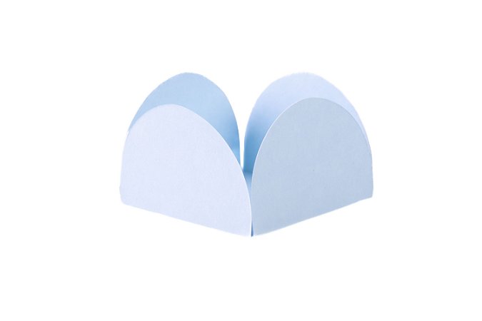 Forminha 4 Pétalas - Azul Bebê - Tam. 3,5x3,5x2,2 cm. - Pacote c/ 50  - R$ 0,06 un.