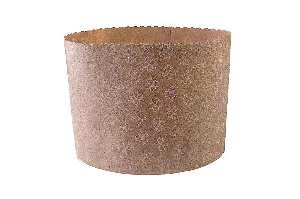 Panetone Kraft Fiori  - 400 g. - Tam. 11,5x9 cm. - Pacote c/ 12 unid. – R$ 1,12 un.