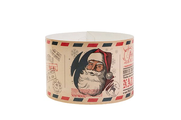 Cinta para Panetone 500 g. - Tam. 44x8,5 cm. - Papai Noel - 100 unid. - R$0,70 un.