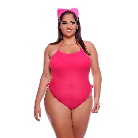 Body Gatinha II Plus Size Sexy Feminina Orelhas Mil Toques