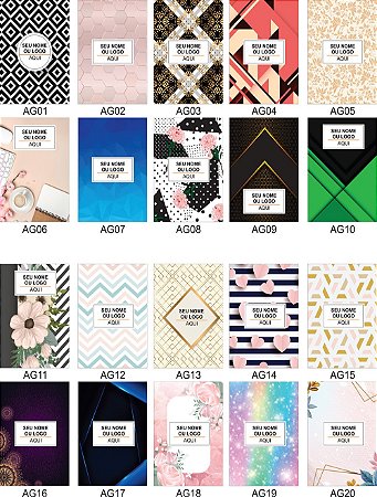 AGENDA SEMANAL em COLUNAS 2026 Personalizada c/Nome e/ou Logo (diversos modelos)