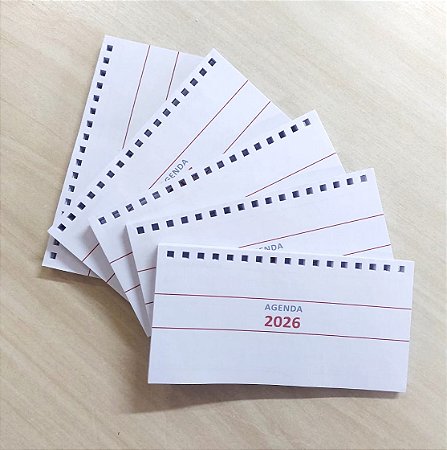 Miolos De Agenda Semanal De Bolso 2026 Furados p/wire-ô + Pares Paraná