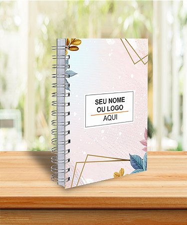 Caderno de Anotações A5 - 15x21cm c/Iniciais + Calendários Personalizado c/Nome ou Logo (120 Modelos à sua escolha)