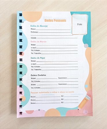 Miolos Agenda Escolar Infantil Colorida Furados p/wire-ô
