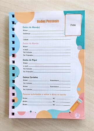 Miolos Agenda Escolar Infantil Colorida Furados p/wire-ô