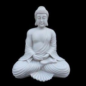Escultura Buda Robust White Stone 42 cm