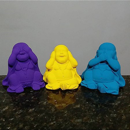 Mini Budas Sábios Violeta, Amarelo e Turquesa
