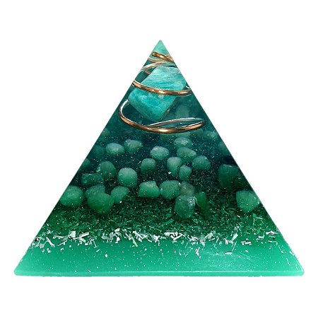 Orgonite Pirâmide Verde - Saúde | 6x5 cm