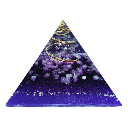 Orgonite Pirâmide Violeta - Espiritualidade | 6x5 cm