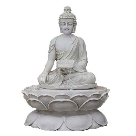 Fonte Buda Tibetano White Stone 70 Cm - 110V