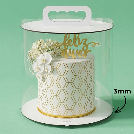 Kit 5 Und Caixa Para Bolo Cake Box MDF Branco (3mm)