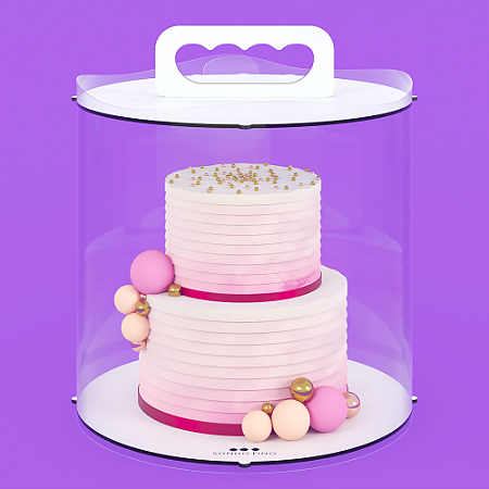 Kit 5 Und Caixa Para Bolo Cake Box  MDF Branco (6mm)