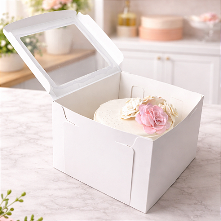 Kit 10 Caixas para bolo 20x20x14 com Visor