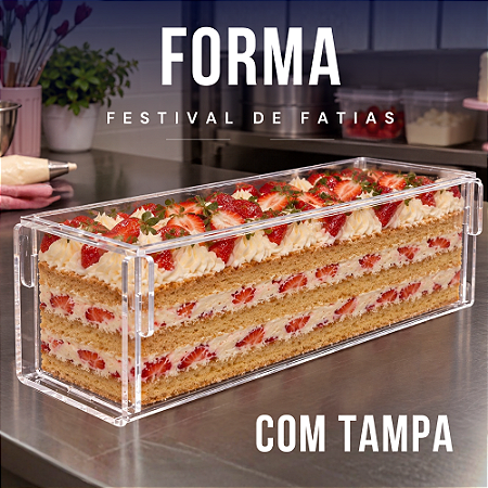 Forma Acrílico 4mm Festival Fatias Tampa 30x10x10