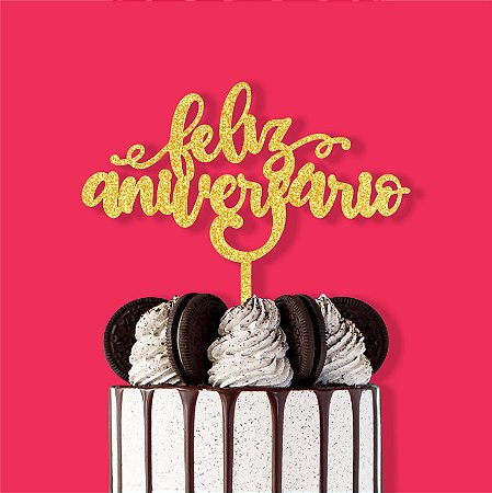 Topo de Bolo Feliz Aniversário Nº2