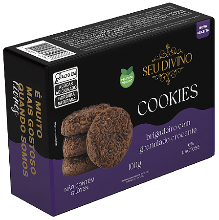Cookie  Chocolate Brigadeiro 120g - Vegano, Sem Glúten e Lactose