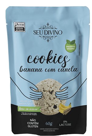 Cookies Banana com Canela 60g - Vegano, Sem Glúten, Lactose e Zero Açúcar