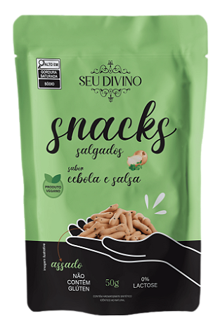 Snacks Sabor Cebola e Salsa de 50g - Vegano, Sem Glúten e Lactose