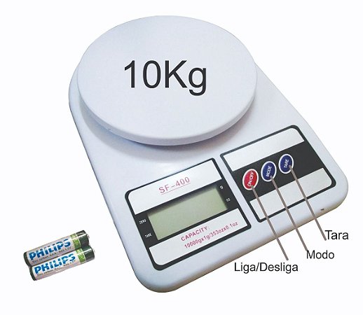 Balança Digital 10kg Para Cozinha Alimentação Saudável - Trovy