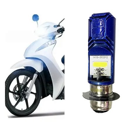 Lâmpada Farol Azul Led H6 Moto Super Branca Biz/Bros/Crypton/Neo - Loja CR