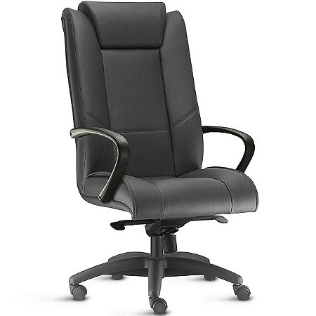 Cadeira Presidente Extra New Onix Frisokar Mecanismo Excêntrico e Braços Fixos Sintético Preta FK151