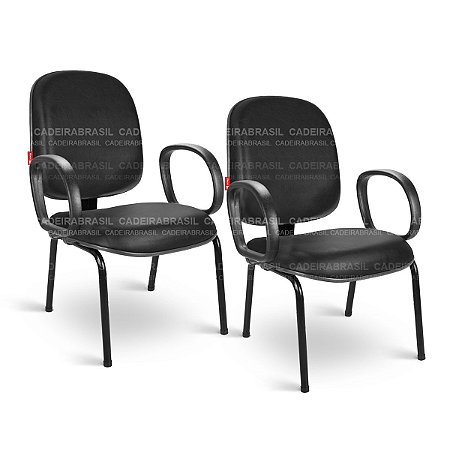 Kit Cadeira Diretor Fixa Interlocutor Atendimento Ravan KRV02