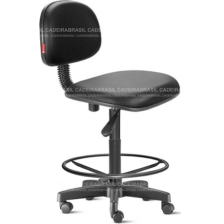 Cadeira Caixa Alta Secretária Portaria Recepção Balcão Courvin Preto XLX22